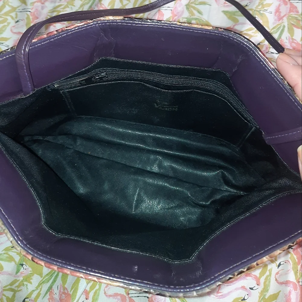 1980s Bags By Varon Vintage Multicolored Snakeskin Cocktail Clutch Handb… - Picture 6 of 10